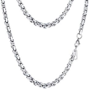 PROSTEEL 4MM/6MM/8MM Stainless Steel Necklace for Men Boys Women, Stylish and Cool, Byzantine Chain Black Gold Silver Tone, 18-30 Inches, Come Gift Box
