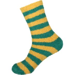 BambooMN Super Soft Fuzzy Team Spirit Socks - Striped - 4 Pairs
