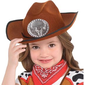 Authentic Brown Cowboy Hat for Kids - 1 Pc. - Durable & Stylish Accessory - Perfect Costume Party