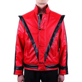 MJB2C-Mj Costume Jackson Thriller Jacket (Adult/Kids/Child/Boys/Girls)-Red