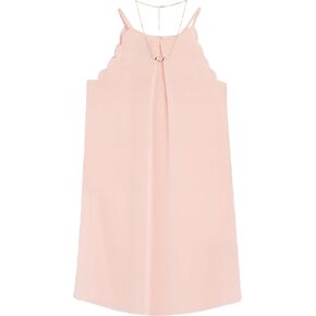 Amy Byer Girls' Sleeveless Scalloped Edge Shift Dress