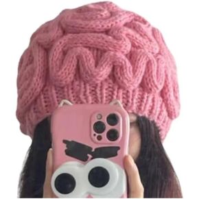 Brain Beanie Hat Gothic Punk Knit Cute Beanie Alt Y2K Accessories Punk Knitted Headwear Christmas Halloween