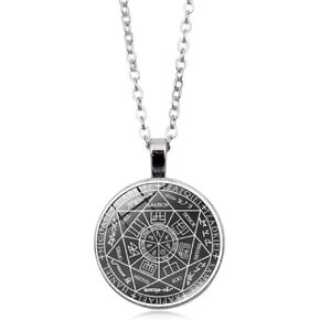NEPOMI The Seal of The Seven Archangels Pendant Necklace for Men Women,Seals of The Seven Archangels Talisman Necklace Mens Womens Jewelry Necklace Gift 18'' Chain+2'' Extender (Send Gift Box)