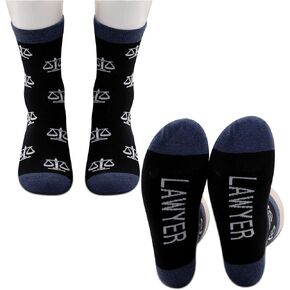PXTIDY 2 Pairs Lawyer Gift Legal Scales of Justice Lawyer Law Socks Law Student Graduation Gift