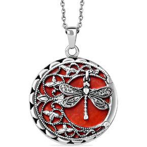 Shop LC Dragonfly Necklace - Dragonfly Jewelry Gifts for Women - Rose Quartz, Black, Aventurine, Carnelian & Blue Goldstone Healing Gemstone Pendant Necklace - 20" Necklace Length Costume Jewelry