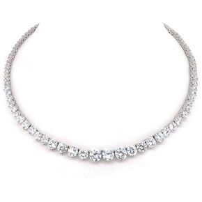 LAVINA Fancy Graduated CZ Tennis Chain Necklace For Women Men Kid Proms, Galas, Formal Affairs, Holiday, Birthday