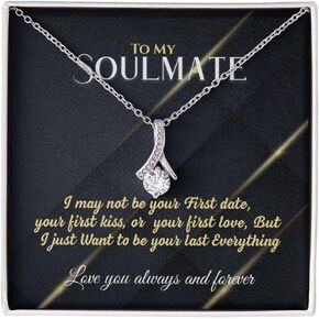 Launchigo Alluring Beauty Necklace. To My Soulmate. Necklace With Message Card And Gift Box, Soulmate necklace, Couple Gifts.