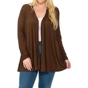 Pastel by Vivienne Women's Long Sleeve Jersey Plus Size Cardigan