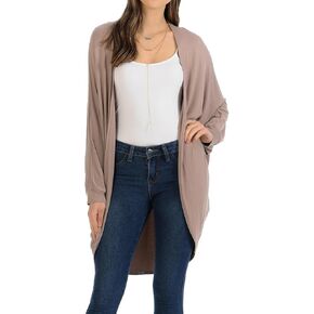 iconic luxe Women's Jersey Batwing Sleeve Cardigan Spring Summer
