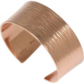 John S. Brana 1 Inch Wide Bark Copper Cuff Bracelet Handmade Jewelry - 100% Solid Uncoated Copper