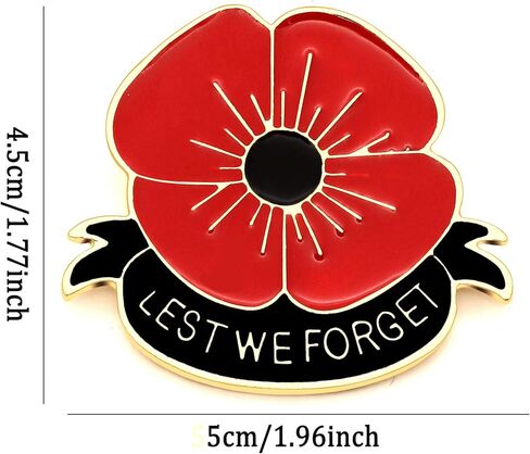 4 قطع من بروش ليست وي فورجيت ريد بوبي على شكل زهرة الخشخاش، مجوهرات ذكرى يوم الذكرى، معدن, معدن, ان ايه in Kuwait