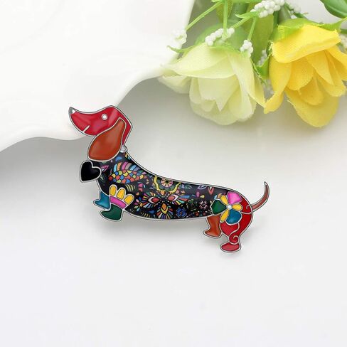 المينا سبائك الزنك Dachshund الكلب دبابيس دبوس وشاح التلبيب مجوهرات Dachshund هدية للنساء الفتيات عشاق الكلاب in Saudi Arabia