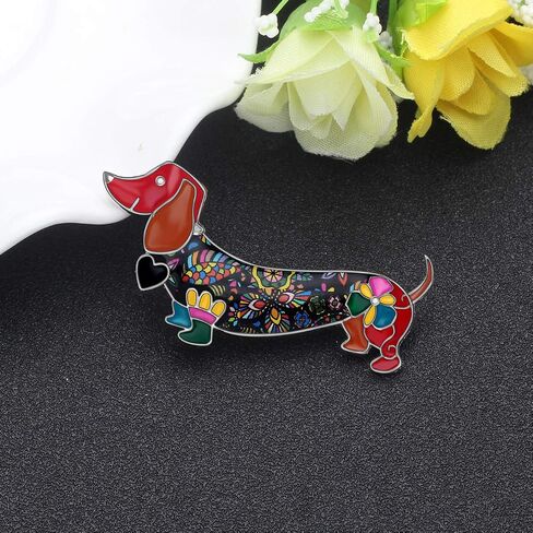 المينا سبائك الزنك Dachshund الكلب دبابيس دبوس وشاح التلبيب مجوهرات Dachshund هدية للنساء الفتيات عشاق الكلاب in Saudi Arabia