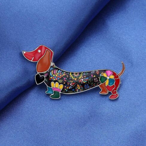 المينا سبائك الزنك Dachshund الكلب دبابيس دبوس وشاح التلبيب مجوهرات Dachshund هدية للنساء الفتيات عشاق الكلاب in Saudi Arabia