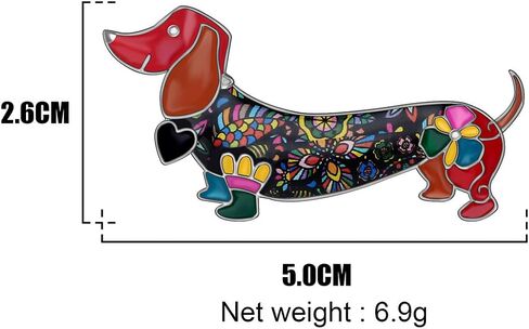 المينا سبائك الزنك Dachshund الكلب دبابيس دبوس وشاح التلبيب مجوهرات Dachshund هدية للنساء الفتيات عشاق الكلاب in Saudi Arabia