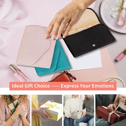 حقيبة مجوهرات للسفر للنساء والفتيات، منظم تخزين المجوهرات المحمول، بكرة عرض صغيرة قابلة للطي للخواتم والأقراط والقلائد والأساور (وردي) in Kuwait