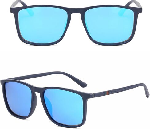 نظارات شمسية مستقطبة مربعة الشكل من WMAO للرجال والنساء بإطار TR90 نظارات شمسية للقيادة عتيقة حماية من الأشعة فوق البنفسجية 400 in Kuwait