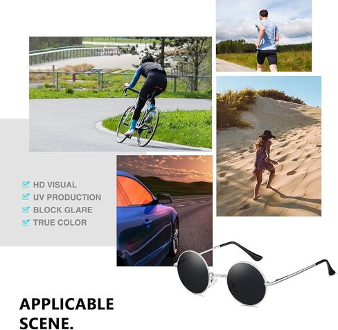 نظارات شمسية مستقطبة دائرية من هيبي للنساء والرجال نظارات شمسية دائرية للحماية من الأشعة فوق البنفسجية in Kuwait