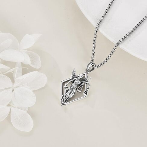 Scales of Justice Necklace Sterling Silver Balance Libra Pendant Justice Goddess Jewery Lawyers and Attorneys Themed Gift for Men Women in Saudi Arabia