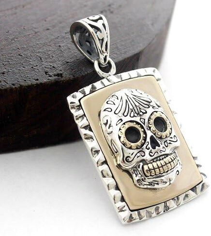 COSUMOSU Mexican Skull Sugar 925 sterling silver Pendant charm for Necklace, Sterling Silver, No Gemstone in Saudi Arabia