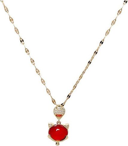 قلادة على شكل حيوان WATERMOON للفتيات، فراشة ذهبية/ثعلب/أرنب/نمر/دانتيل قلادة على شكل ذيل السمكة للفتيات والنساء، مجوهرات عيد الحب وعيد الميلاد للفتيات مع زوجين من الأقراط in Kuwait