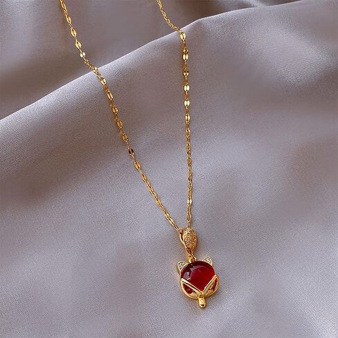 قلادة على شكل حيوان WATERMOON للفتيات، فراشة ذهبية/ثعلب/أرنب/نمر/دانتيل قلادة على شكل ذيل السمكة للفتيات والنساء، مجوهرات عيد الحب وعيد الميلاد للفتيات مع زوجين من الأقراط in Kuwait