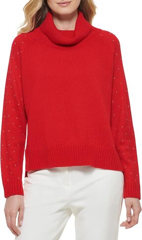 DKNY Women's Long Sleeve Turtleneck Studded Sweater in Saudi Arabia