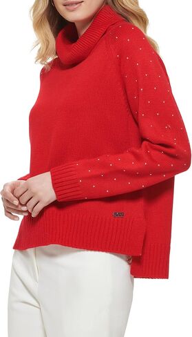 DKNY Women's Long Sleeve Turtleneck Studded Sweater in Saudi Arabia
