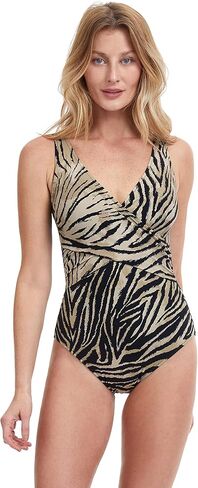 Gottex Women's Standard Wildlife V-Neck Bustier Surplice One Piece in Saudi Arabia