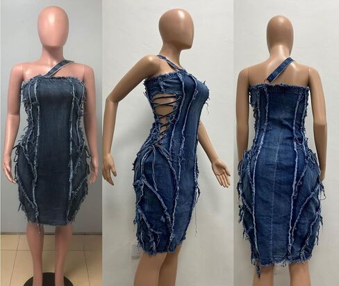 فستان نسائي للحفلات الليلية بأزرار على شكل طية صدر بفتحات متعرجة in Kuwait