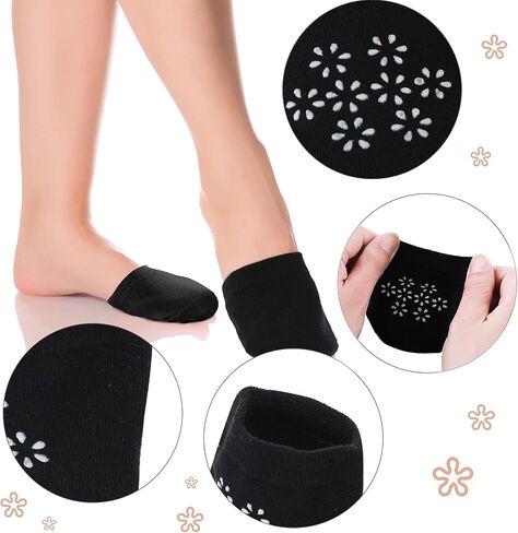 Geyoga 4 Pairs Toe Topper Socks Half Socks Non-Skid Toe Topper Toe Liner Half Socks Women No Show Liner Socks in Saudi Arabia
