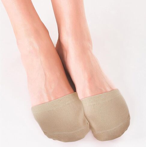Geyoga 4 Pairs Toe Topper Socks Half Socks Non-Skid Toe Topper Toe Liner Half Socks Women No Show Liner Socks in Saudi Arabia