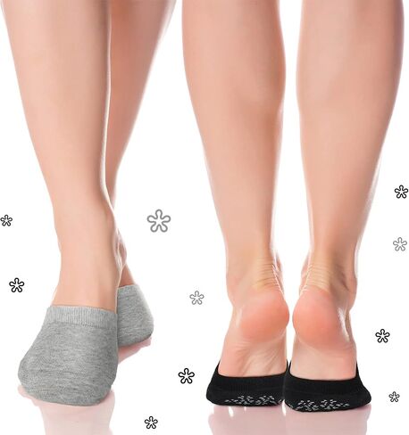 Geyoga 4 Pairs Toe Topper Socks Half Socks Non-Skid Toe Topper Toe Liner Half Socks Women No Show Liner Socks in Saudi Arabia