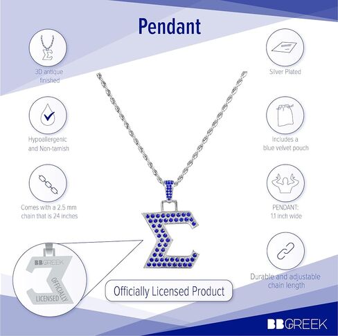 أدوات BBGreek Phi Beta Sigma - قلادة قلادة - إكسسوارات هدايا الأخوة للرجال - مرخصة رسميًا - مجموعة in Kuwait