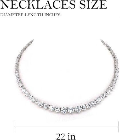 LAVINA Fancy Graduated CZ Tennis Chain Necklace For Women Men Kid Proms, Galas, Formal Affairs, Holiday, Birthday in Saudi Arabia
