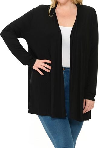 Pastel by Vivienne Women's Long Sleeve Jersey Plus Size Cardigan in Saudi Arabia