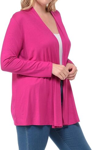 Pastel by Vivienne Women's Long Sleeve Jersey Plus Size Cardigan in Saudi Arabia