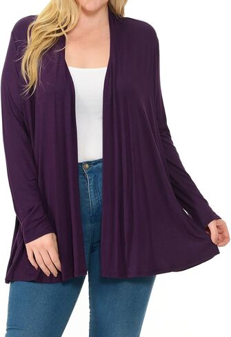 Pastel by Vivienne Women's Long Sleeve Jersey Plus Size Cardigan in Saudi Arabia