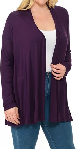 Pastel by Vivienne Women's Long Sleeve Jersey Plus Size Cardigan in Saudi Arabia