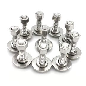 (10 Sets) 1/4-20x2" Stainless Steel Hex Head Screws Bolts, Nuts, Flat & Lock Washers, 18-8 (304) S/S, Fully Threaded by Bolt Fullerkreg