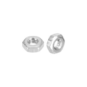 Hex Nuts (M2x0.4mm) 100Pcs, Carbon Steel Metric Coarse Thread Electroplating Hexagon Nut Hardware - for DIY Home Repair Machinery, Silver