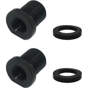 2 Pcs Thread Adapters and Washers, 1/2 * 28-3/4 * 16, Black