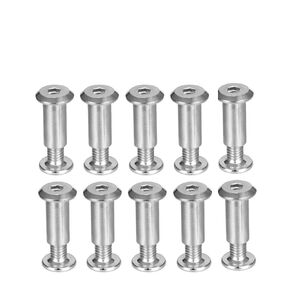 Screw Post Fit for 5/16"(8mm) Hole Dia, Male M6x12mm Belt Buckle Binding Bolts Leather Fastener Carbon Steel Silver 10 Sets
