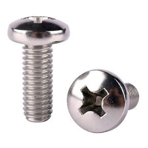 50Pcs #8-32 x 1/4" Pan Head Machine Screw Phillips Bolt, 304 Stainless Steel 18-8, Full Thread