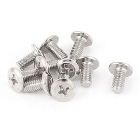 uxcell M6x12mm Male Thread Phillips Flat Head Bolt Screw Suitable for Double Bed Furniture TV Rack Wall Hanging 10pcs