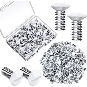 120 Pcs Wall Switch Plate Screws 5/16 Inch Long 6-32 Thread Switch Cover Metal Panels Screws Oval Head Replacement Socket Screws Milling Slot Screws for Wall Light Switch Panels