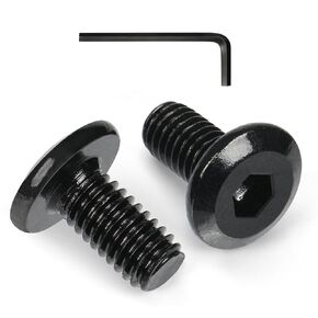 M8-1.25 x 50 mm 15pcs Flat Head Hex Socket Cap Screws Metric M8 Bolts, 304 Stainless Steel 18-8, Black Zinc Plated, Full Thread, with Hex Spanner