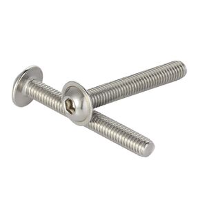 M6-1.0 x 16mm Flanged Button Head Socket Cap Screws, Stainless Steel 18-8 (304), Bright Finish, Full Thread, Allen Socket Drive, 25 PCS