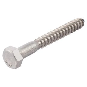 3/8 x 3 Stainless Lag Bolt (25-Pack) 18-8 Stainless Steel, Heavy Duty Hex Wood Lag Screw, ASME B18.2.1 Commercial/Industrial Grade by Makers Bolt