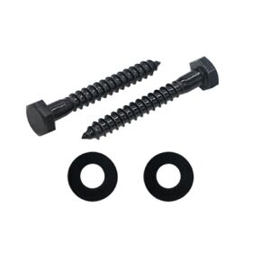 25PCS 1/4" x 1-1/2" Hex Head Lag Screws, Stainless Steel Black Lag Bolts, Heavy Duty Lag Bolts, Washers Included
